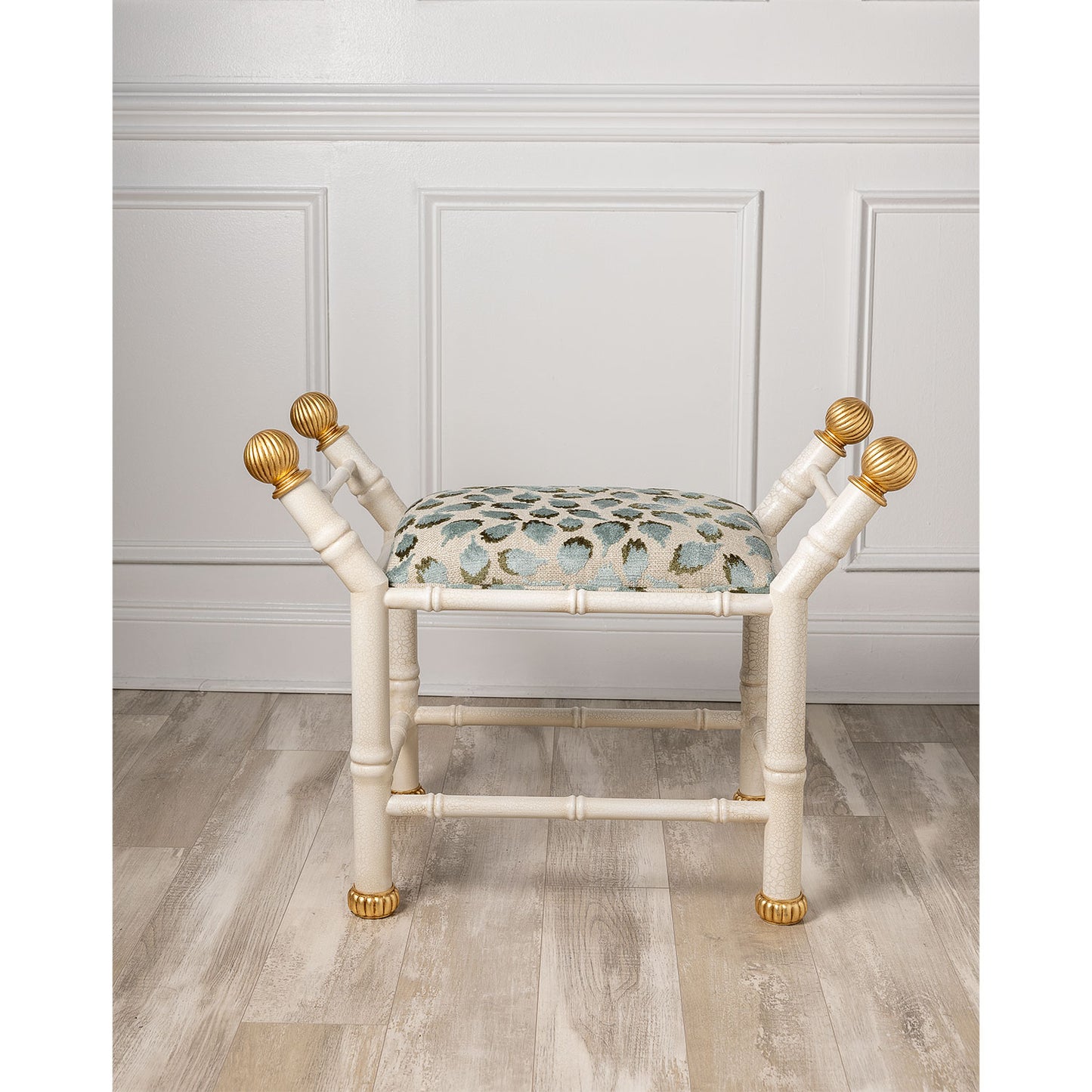 Boca White Ocelot Celadon Bench
