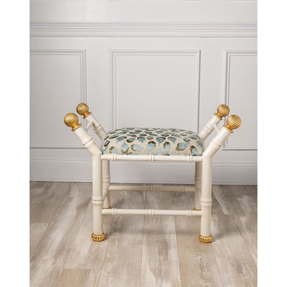 Boca White Ocelot Celadon Bench