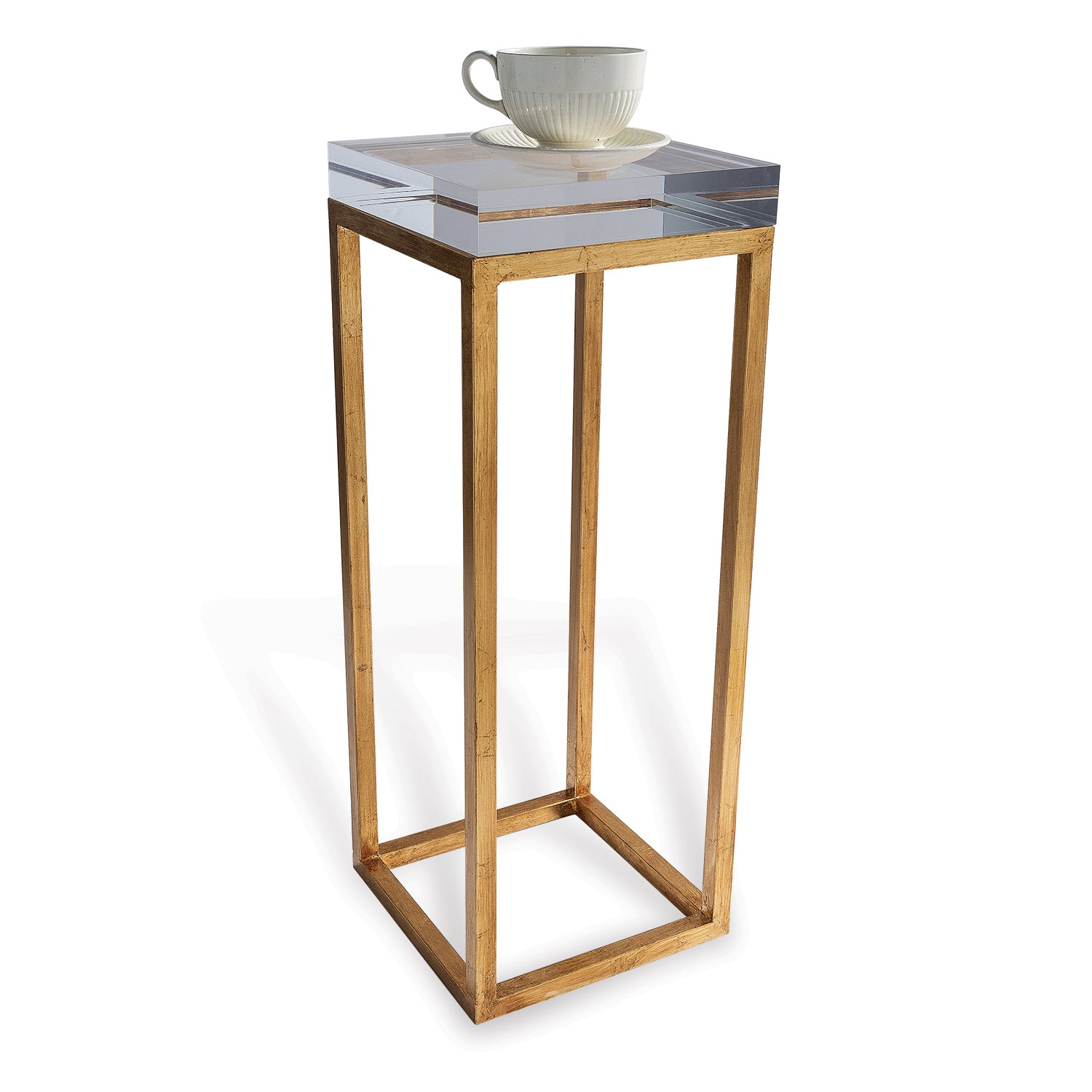 Drake Lucite Table Clear / Gold