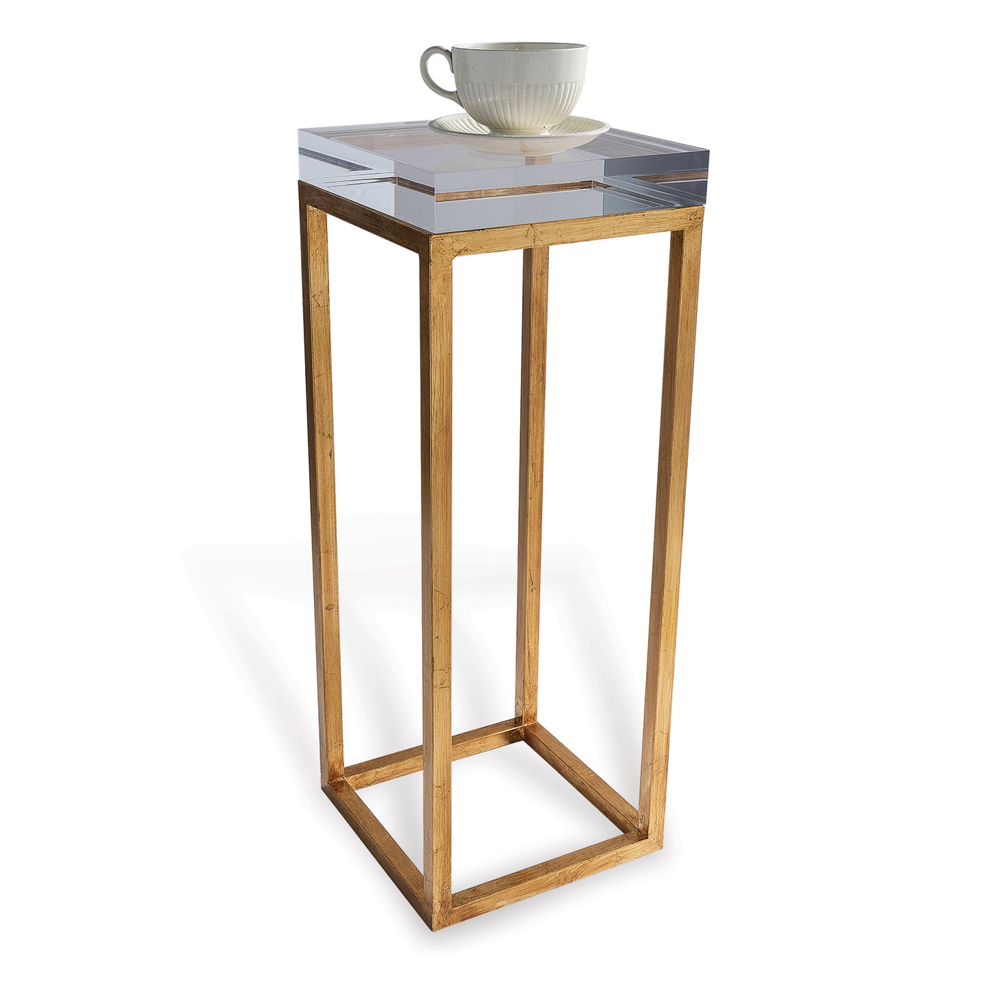 Drake Lucite Table Clear / Gold