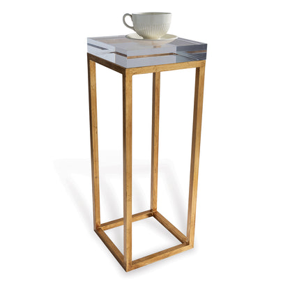 Drake Lucite Table Clear / Gold