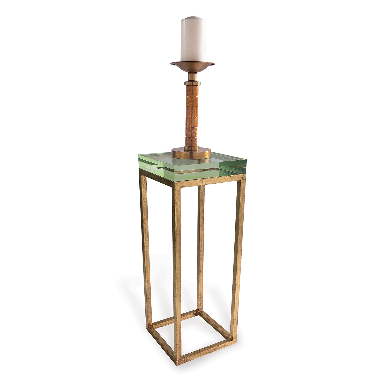 Drake Lucite Green Table / Gold