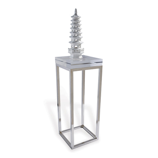 Drake Lucite Clear Table / Nickel