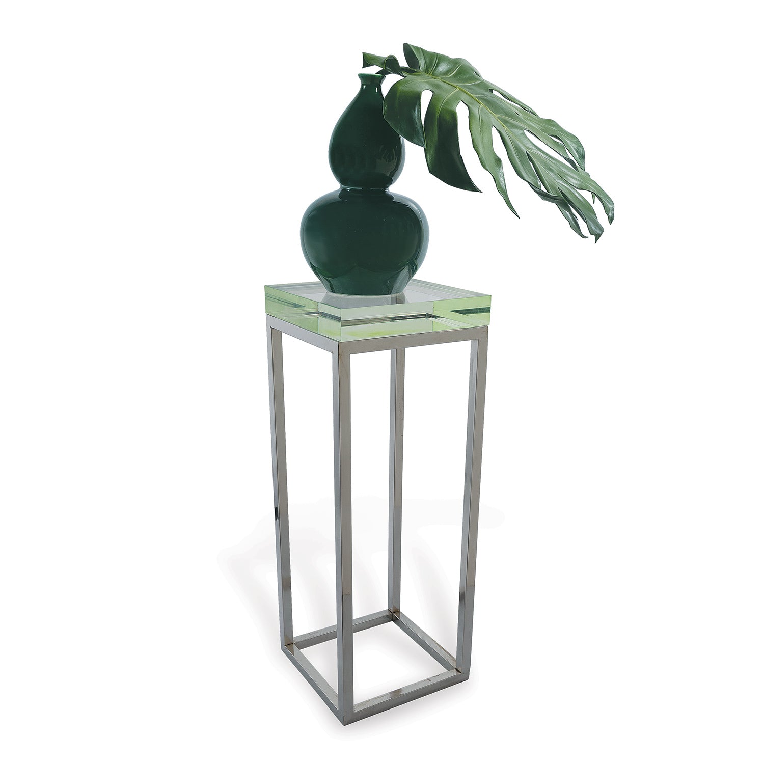 Drake Lucite Green Table / Nickel