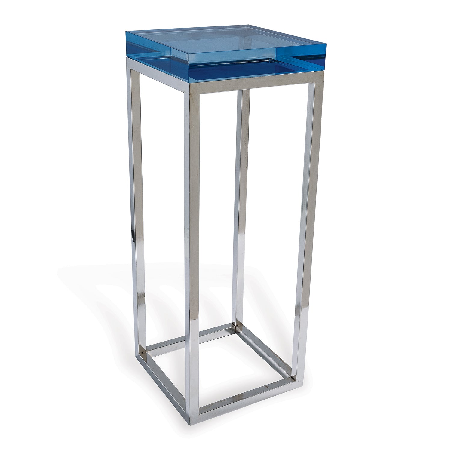 Drake Lucite Blue Table / Nickel