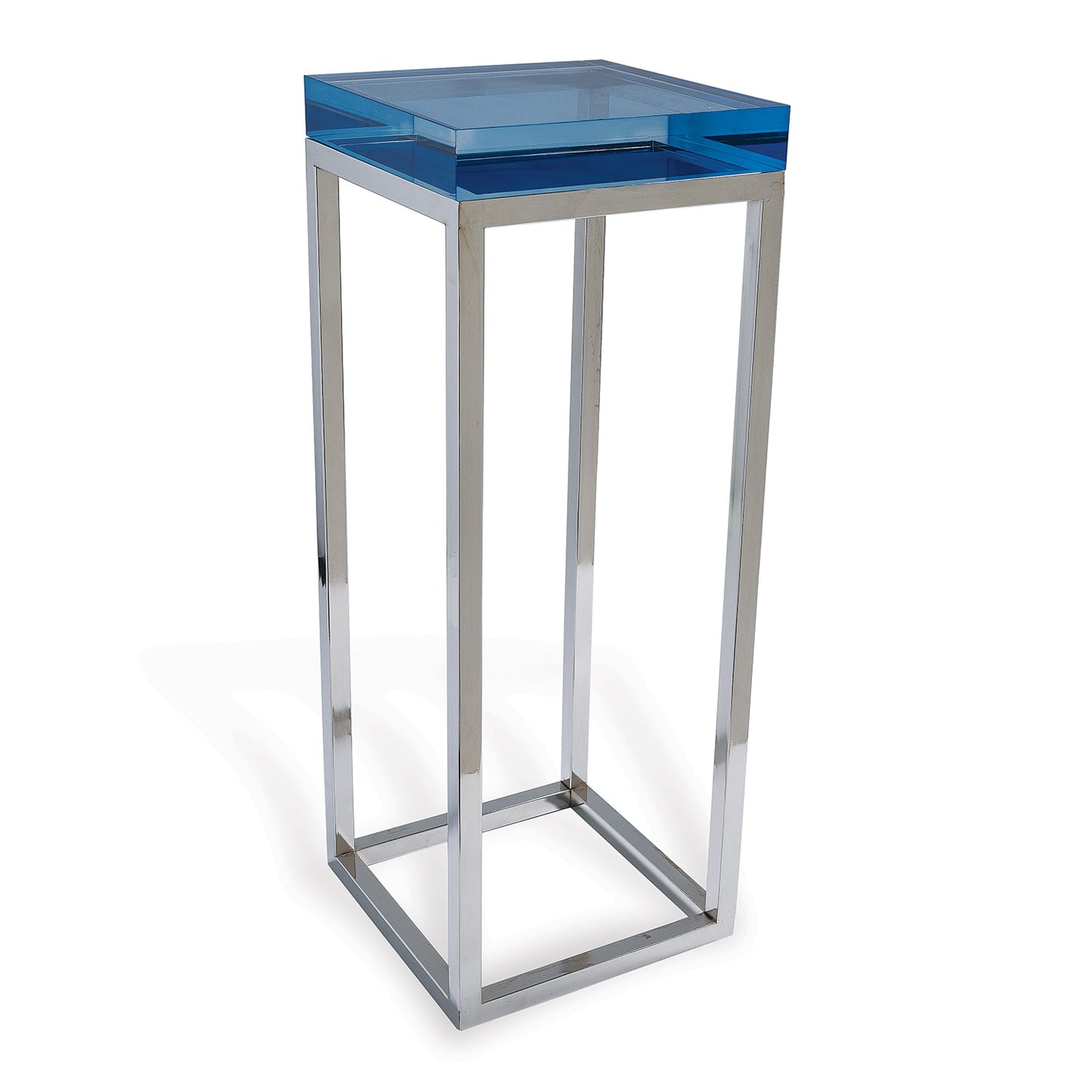Drake Lucite Blue Table / Nickel