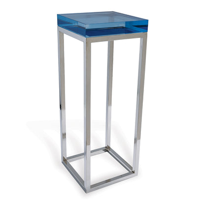 Drake Lucite Blue Table / Nickel