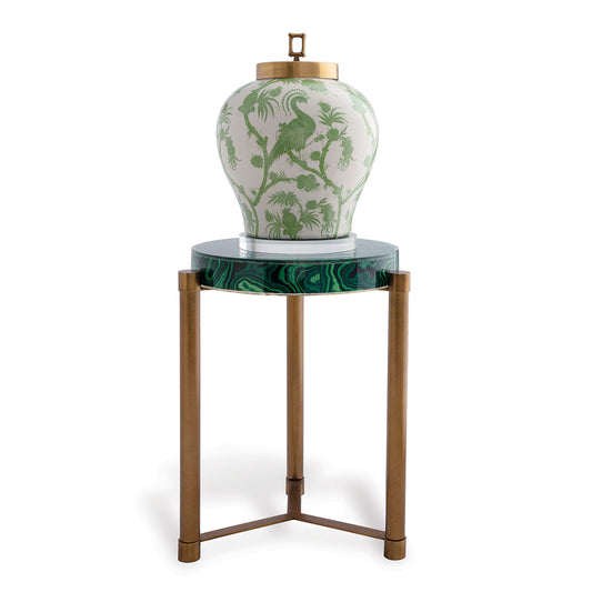Malachite Brass Accent Table
