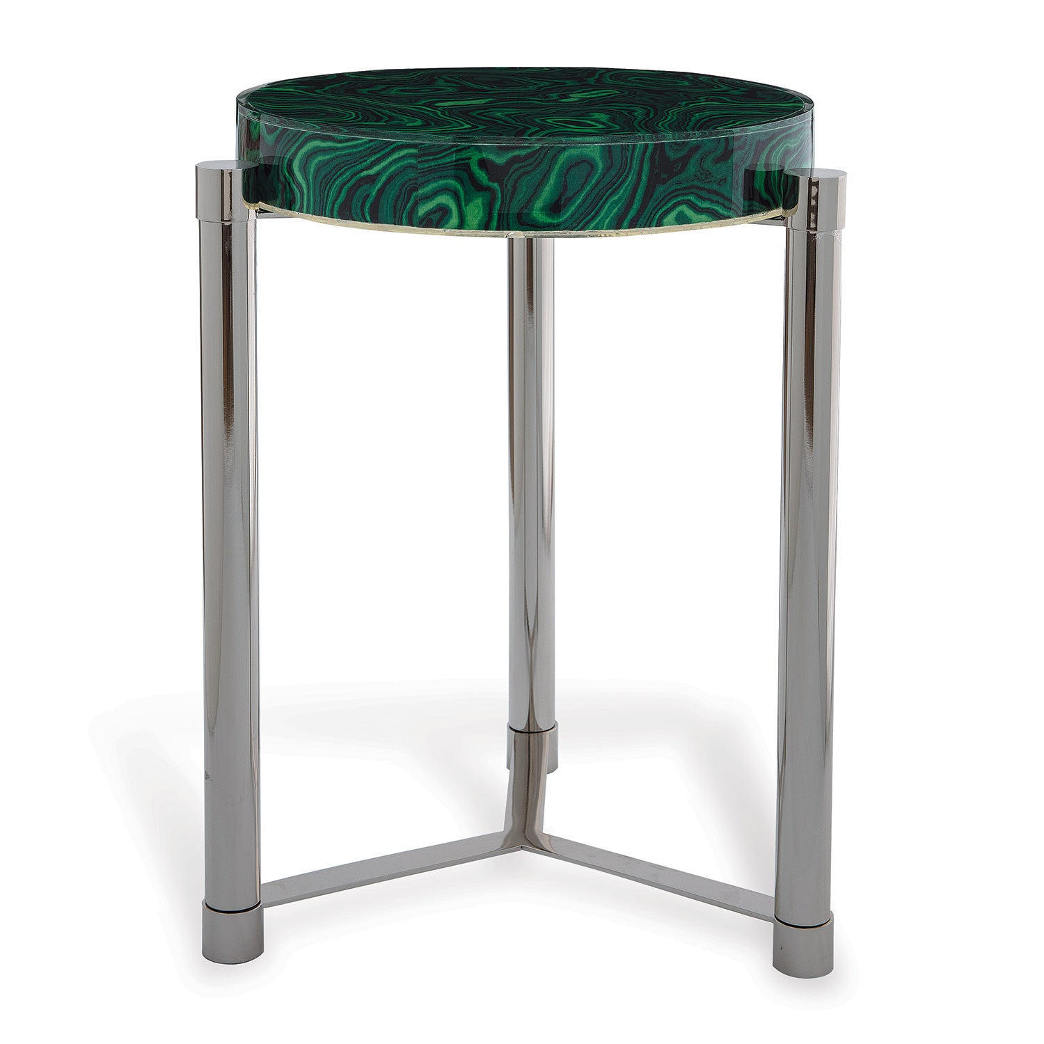 Malachite Nickel Accent table