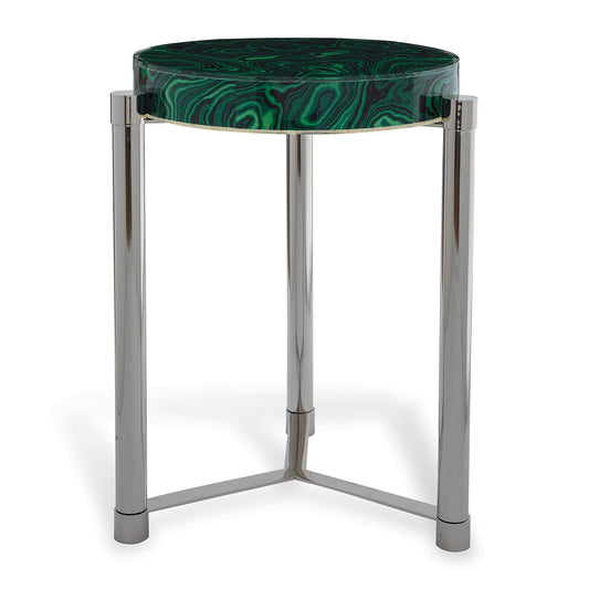 Malachite Nickel Accent table