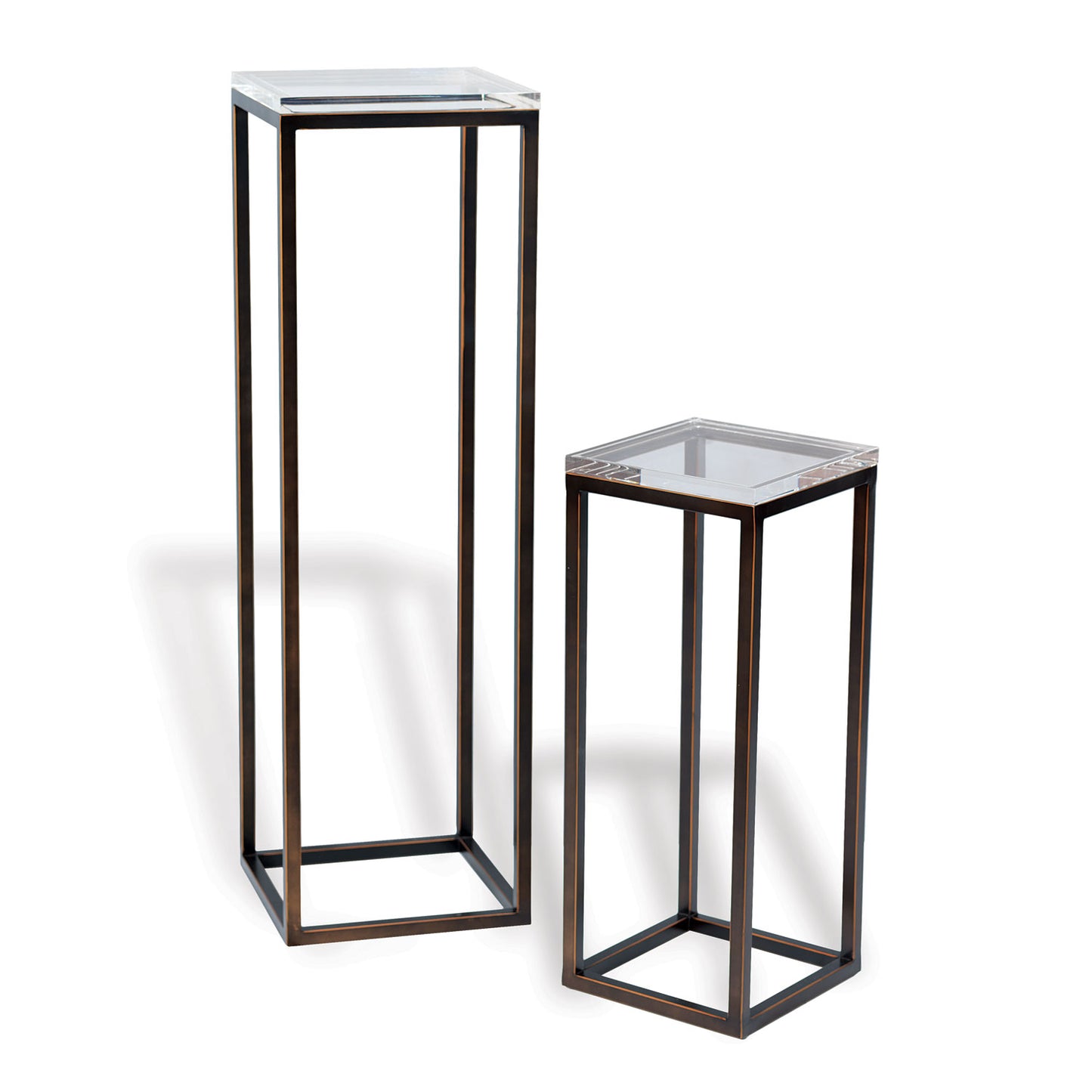 Drake Bronze/Lucite Pedestals (set of 2) 25/40"H