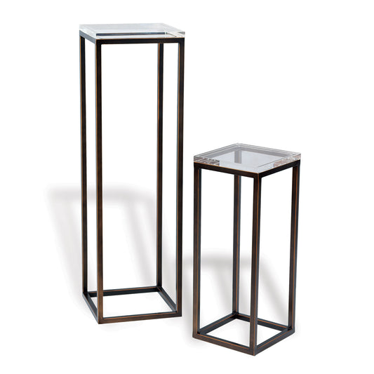 Drake Bronze/Lucite Pedestals (set of 2) 25/40"H