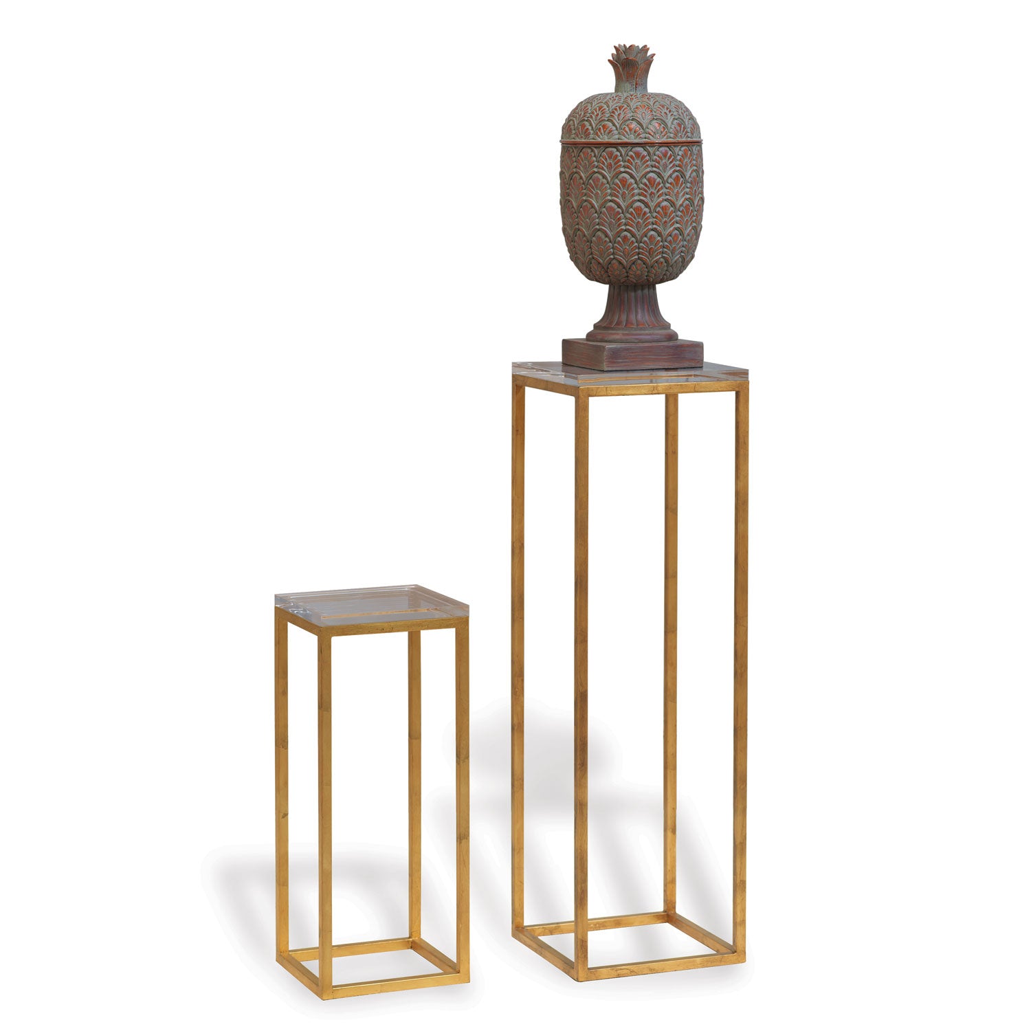 Drake Gold/Lucite Pedestals (set of 2)