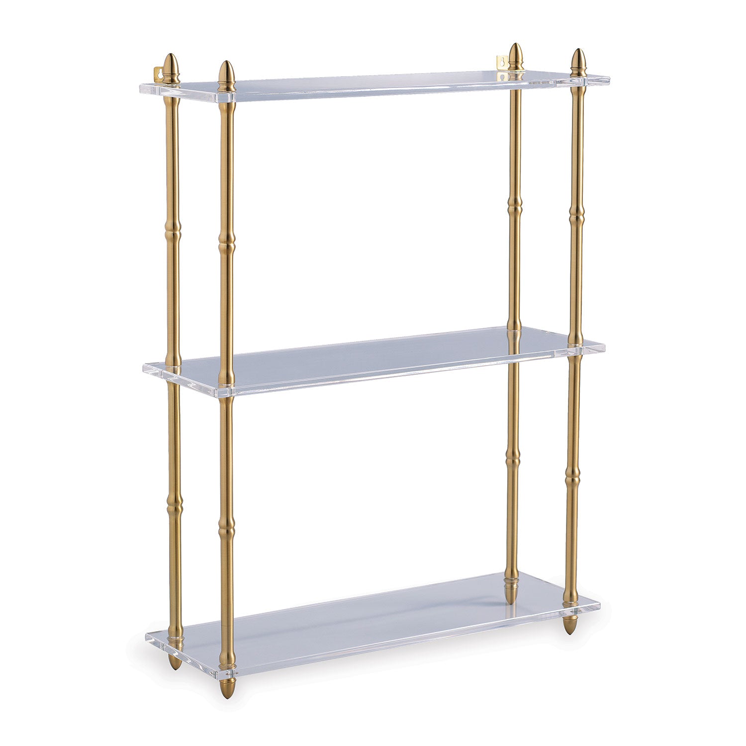 Carmel Brass/Lucite Shelf Wide