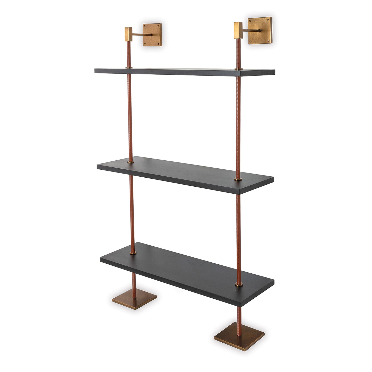 Arnold 3 Tier Black/aged Brass Shelf 36"W