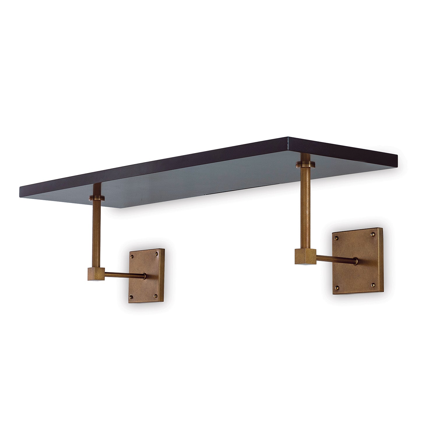 Billy Black/Aged Brass Wall Shelf 36"W