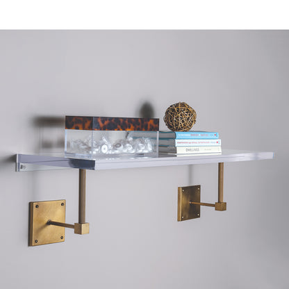 Billy Lucite Shelf / Age Brass 36"W