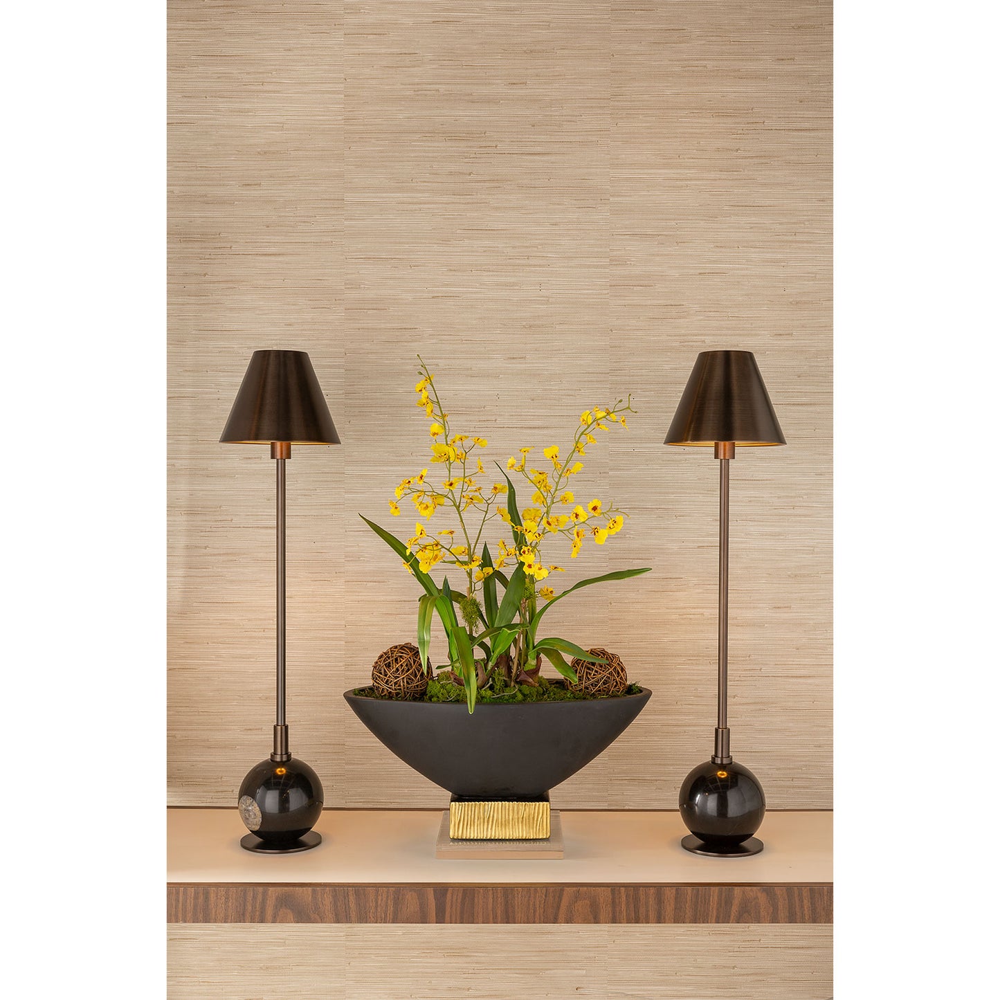 Boston Bronze / Black Buffet Lamps Set/2