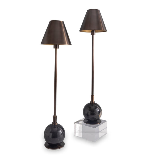 Boston Bronze / Black Buffet Lamps Set/2