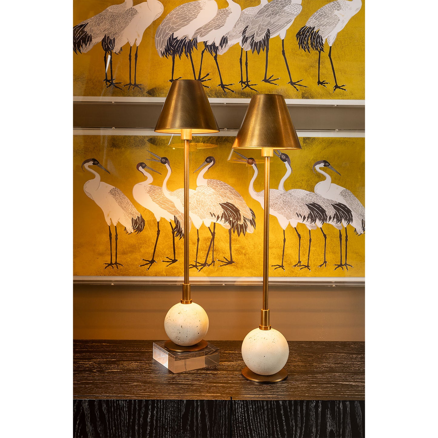 Boston Brass / Cream Buffet Lamps Set/2