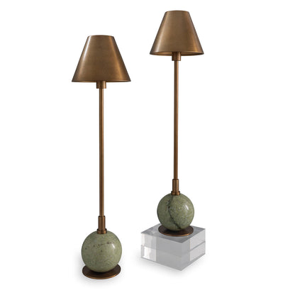 Boston Brass / Green Buffet Lamps Set/2
