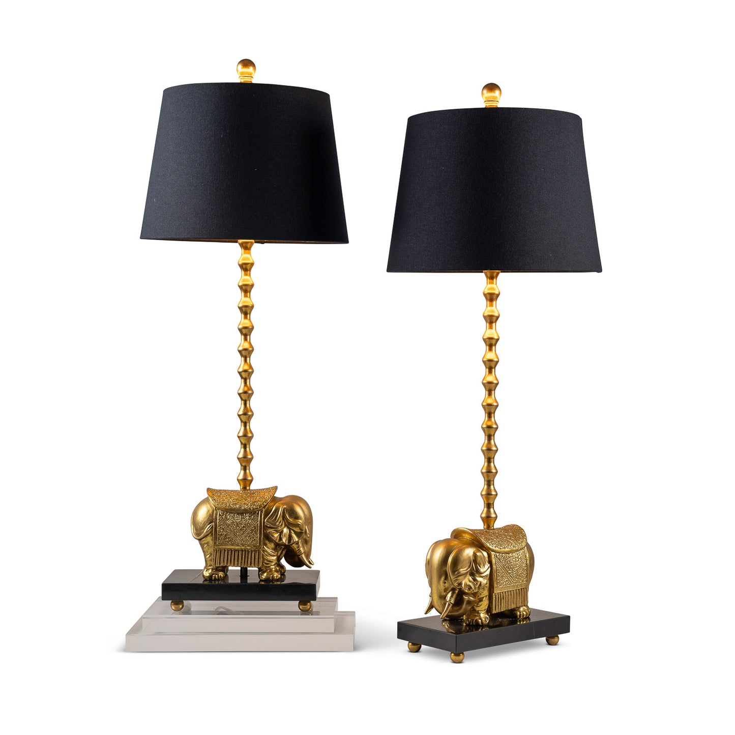 Royal Gold Elephant Lamp Set/2