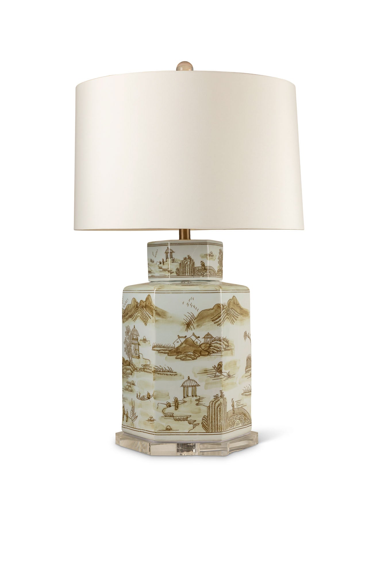 Canton Large Hex Lamp Brown
