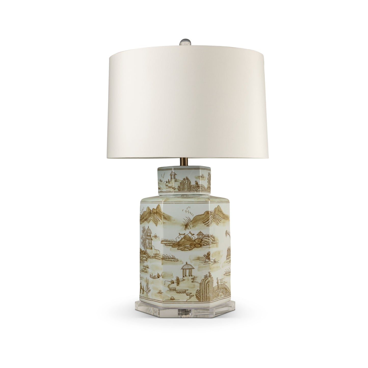 Canton Large Hex Lamp Brown