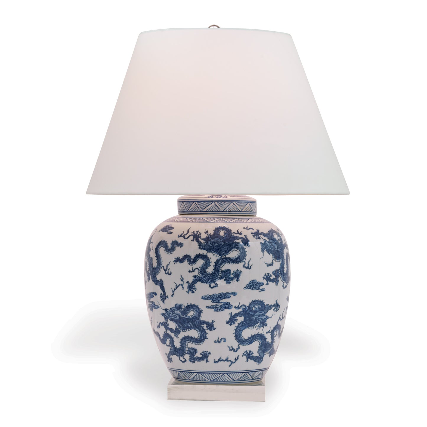 Dragon Navy Lamp 29"H