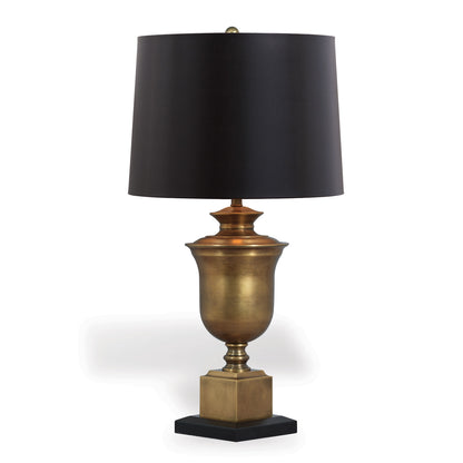 Robertson Brass Lamp--Black Faux Lizard Shade