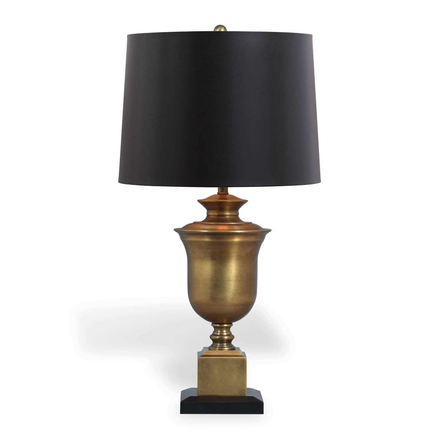 Robertson Brass Lamp--Black Faux Lizard Shade