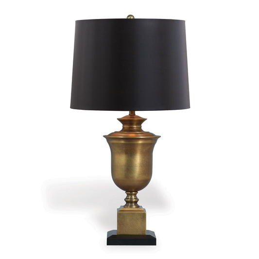 Robertson Brass Lamp--Black Faux Lizard Shade