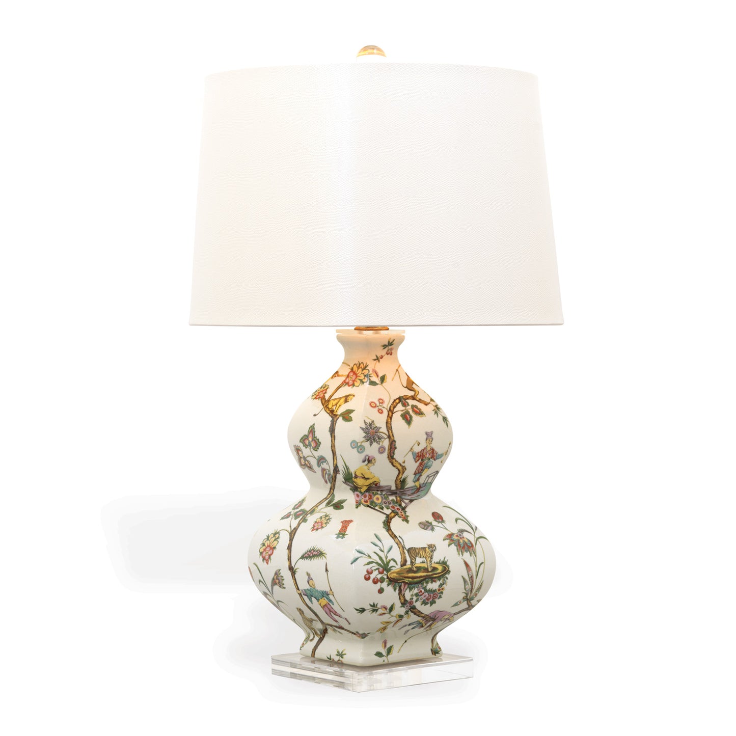 Chinoise Exotique Lamp--Ivory Lizard 31"H