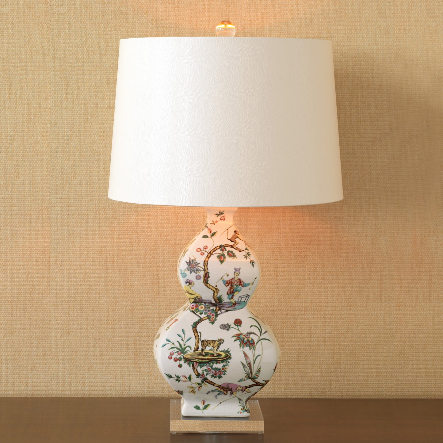 Chinoise Exotique Lamp--Ivory Lizard 31"H