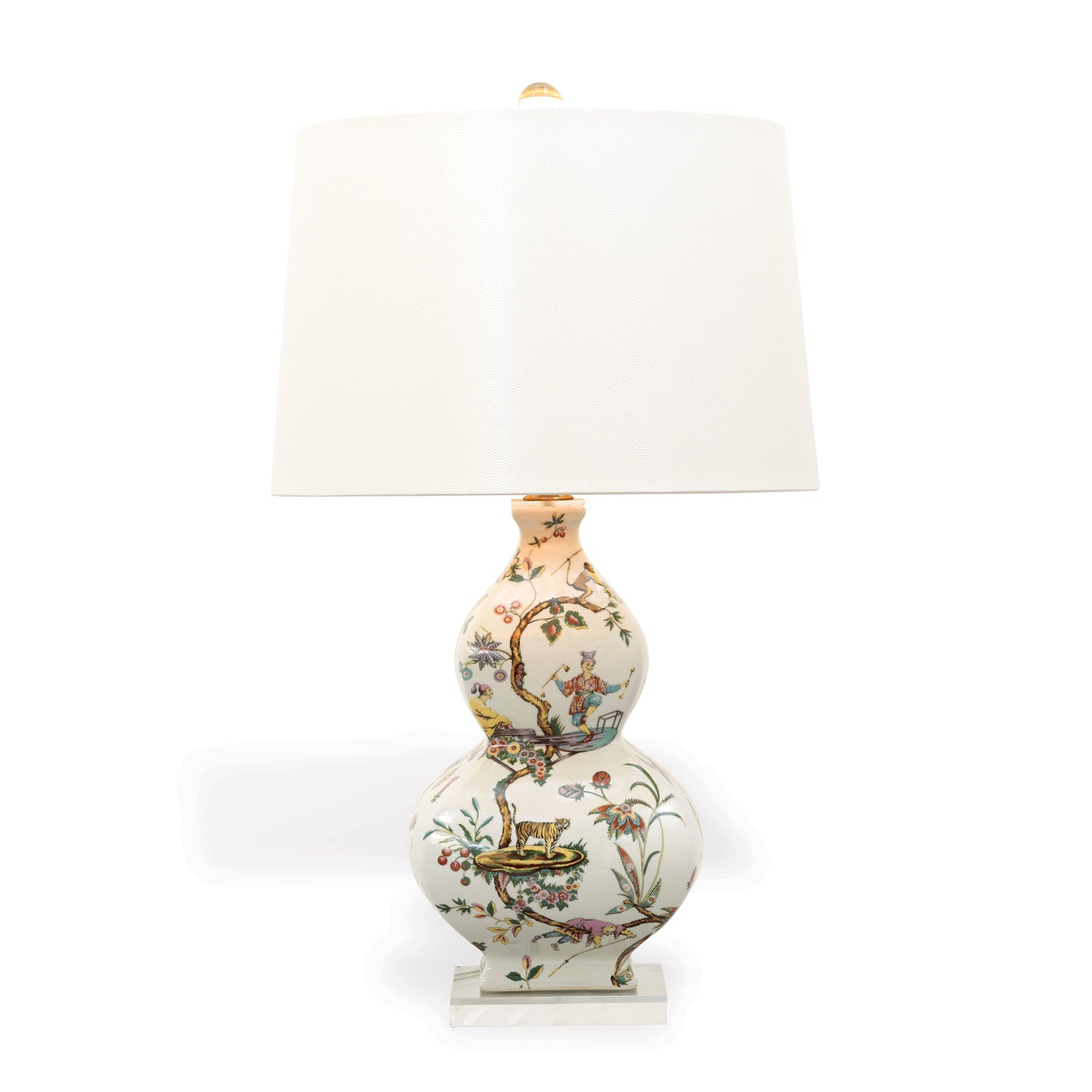 Chinoise Exotique Lamp--Ivory Lizard 31"H