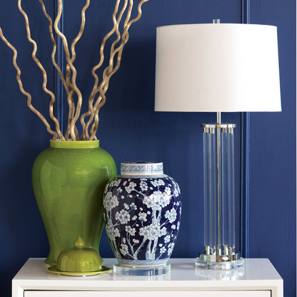 Moderne Nickel Lamp 36"H