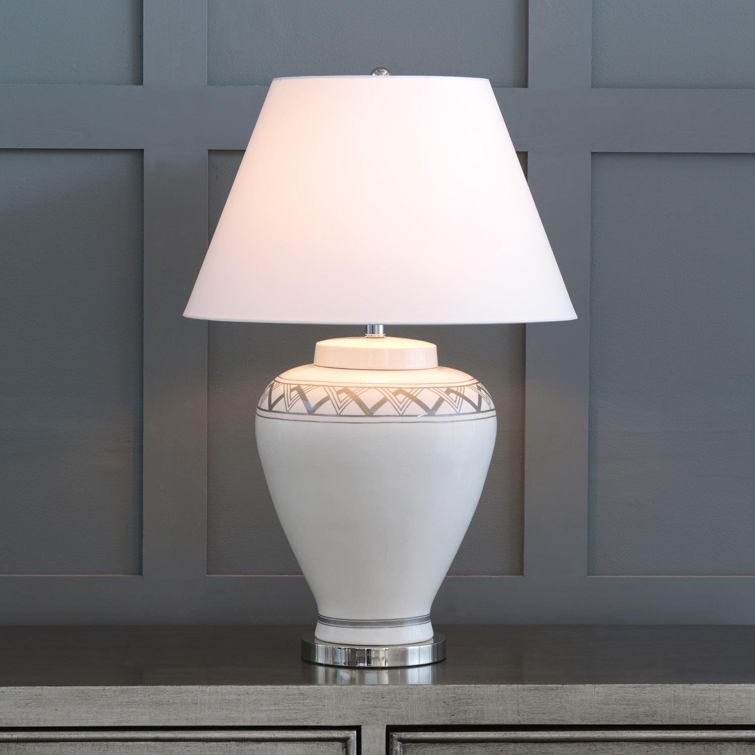 Carlyle Cream Lamp 30"H