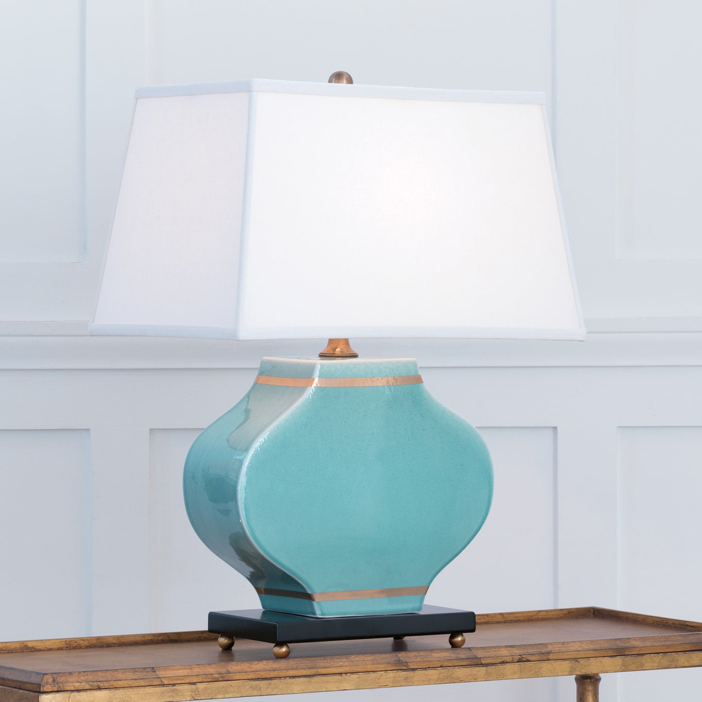 Carol Celadon Lamp 27"H