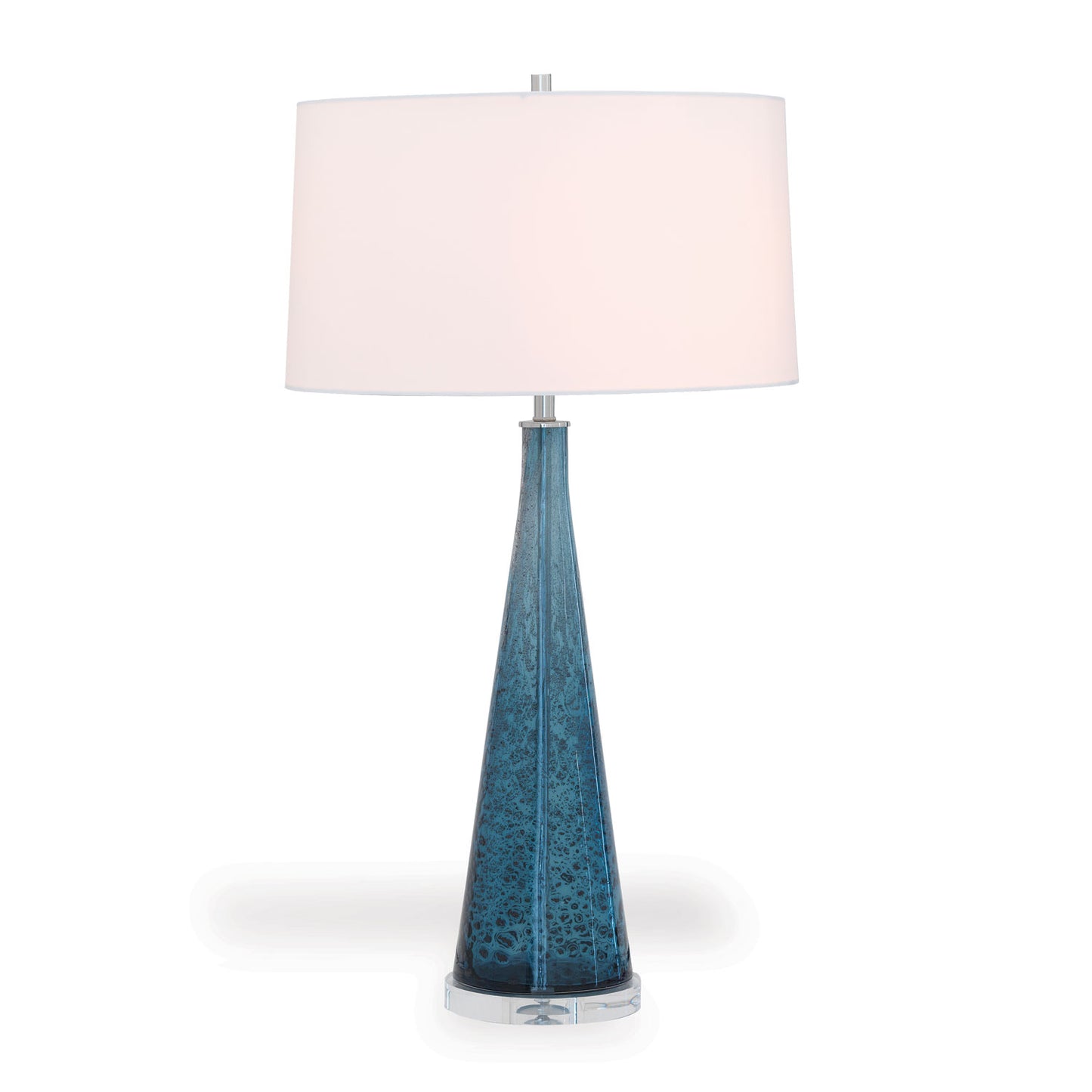 London Smoke Blue Glass Lamp 33"H