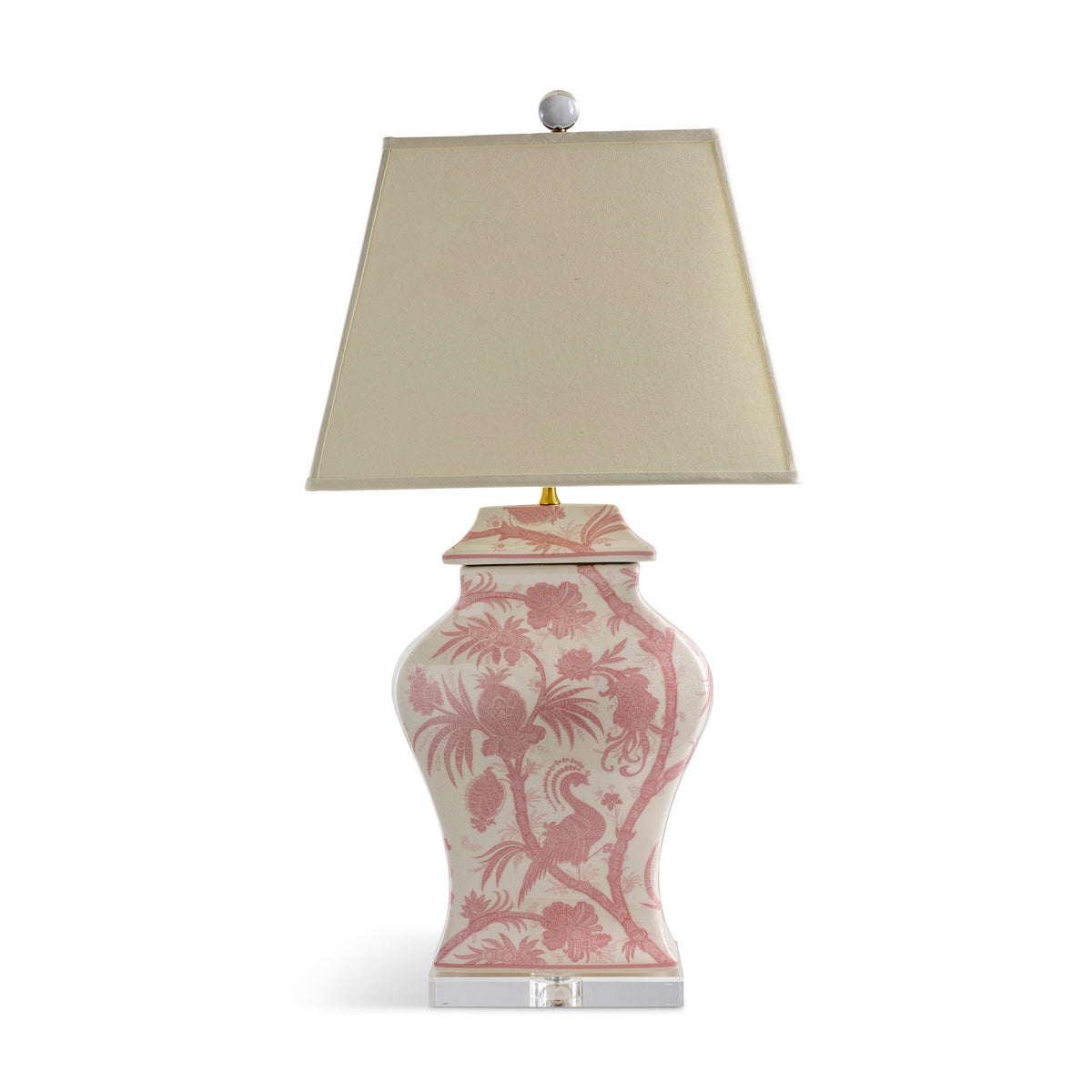 Balinese Peacock Pink Lamp