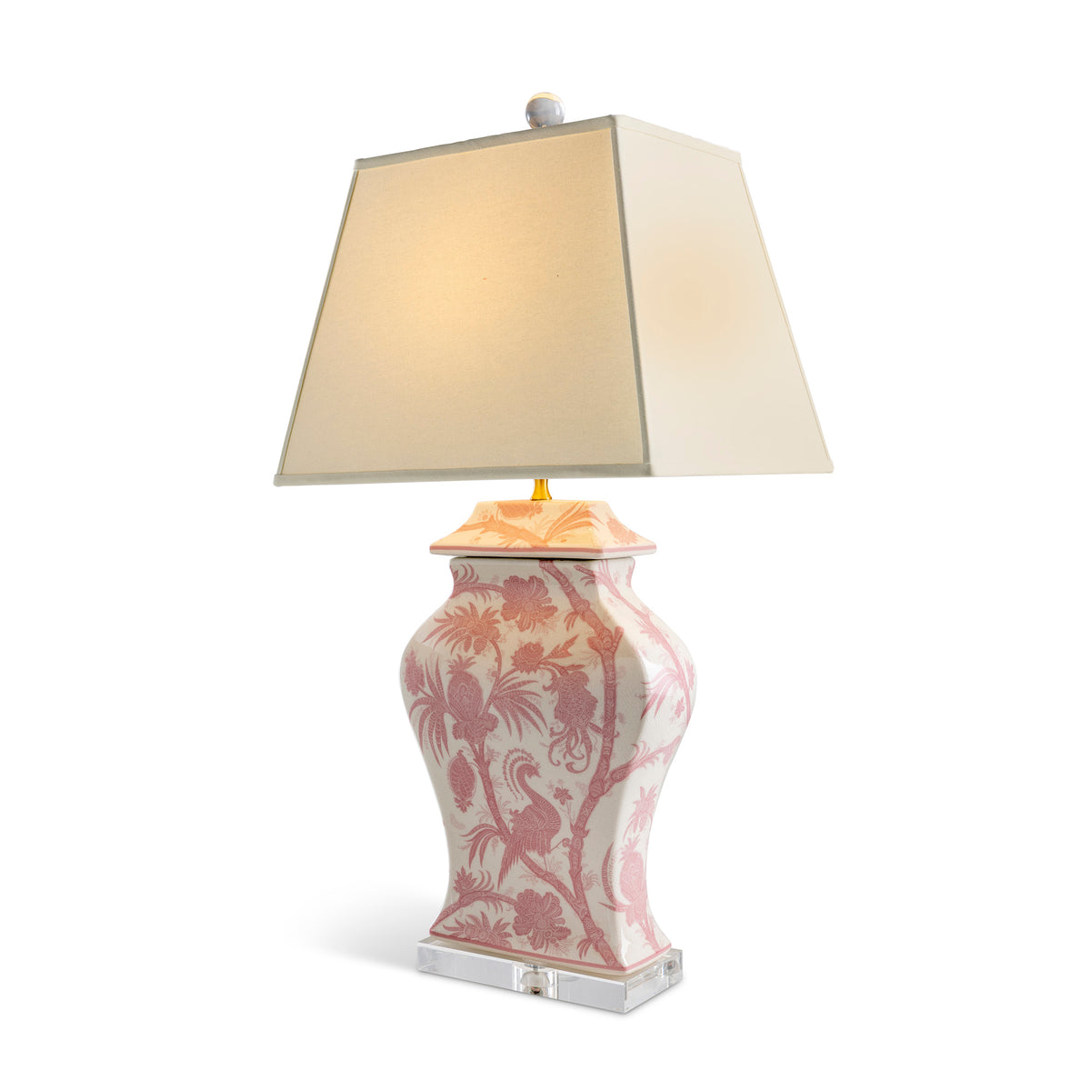 Balinese Peacock Pink Lamp