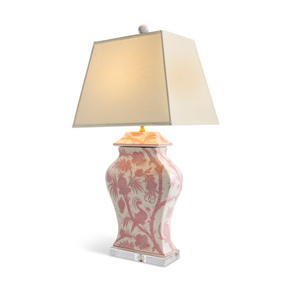 Balinese Peacock Pink Lamp