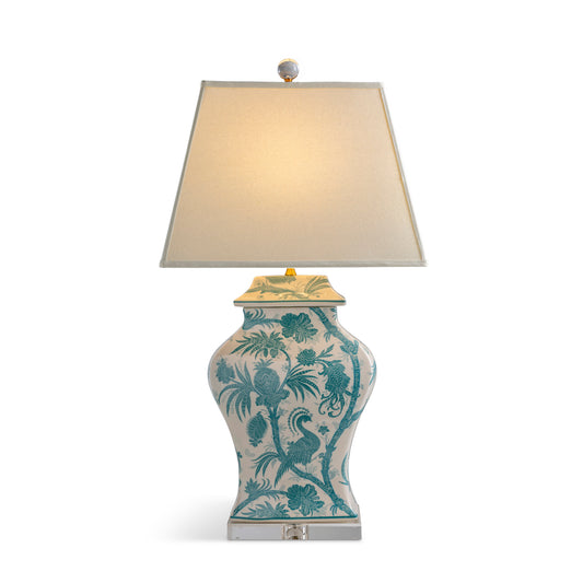 Balinese Peacock Turqouise Lamp