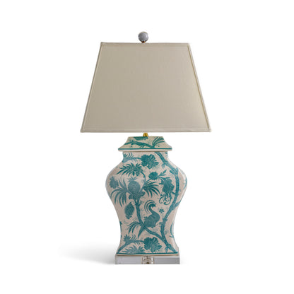 Balinese Peacock Turqouise Lamp