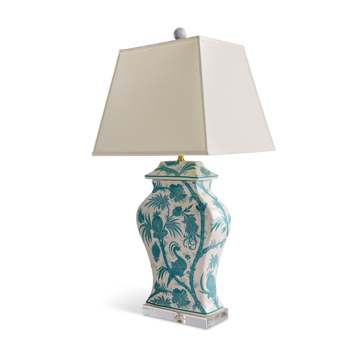 Balinese Peacock Turqouise Lamp