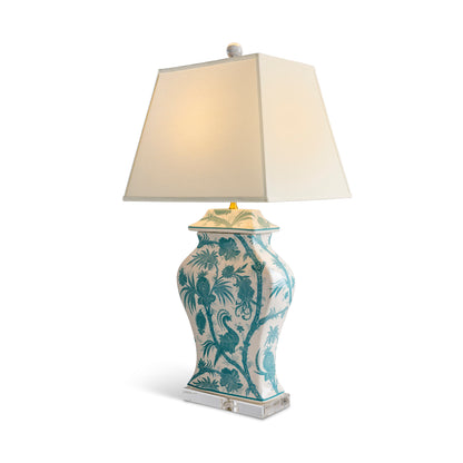 Balinese Peacock Turqouise Lamp