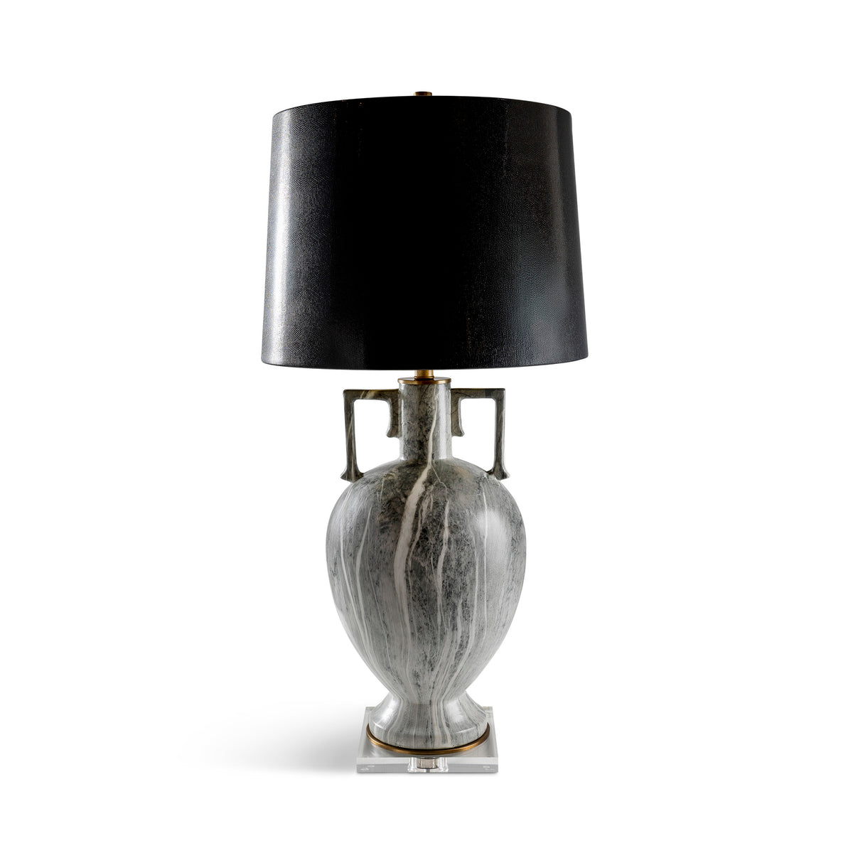 Atelier Lamp Gray wi/Blk. Lizard Shade 34"H