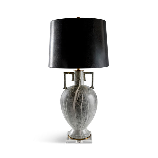 Atelier Lamp Gray wi/Blk. Lizard Shade 34"H