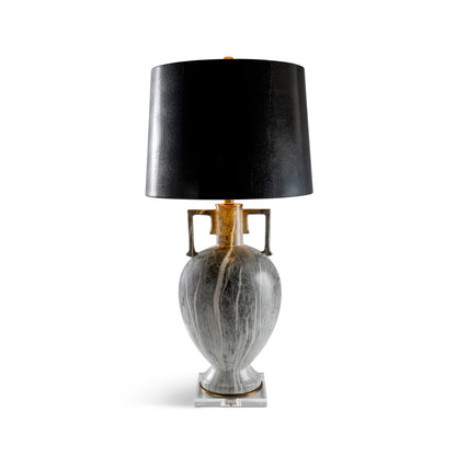 Atelier Lamp Gray wi/Blk. Lizard Shade 34"H