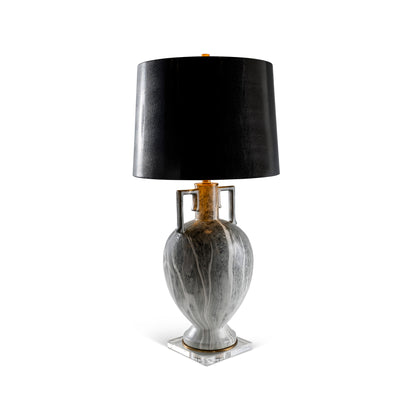 Atelier Lamp Gray wi/Blk. Lizard Shade 34"H